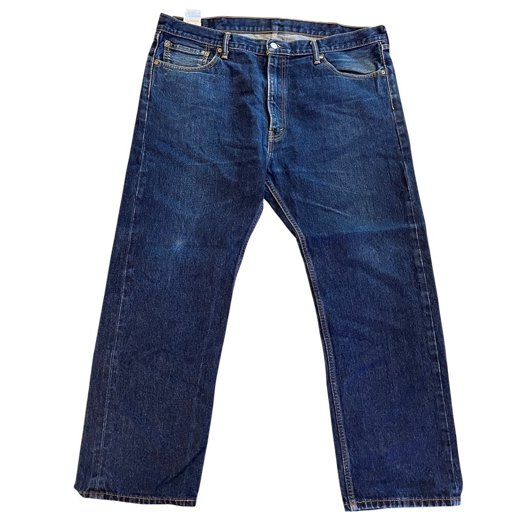 Levi Strauss 505 blue denim jeans mens 42W 30L straight leg plus size pants 3XL